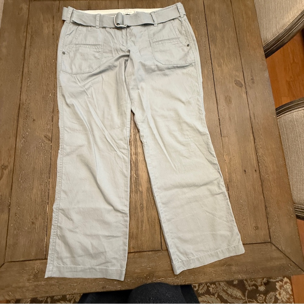 LOFT Light Gray Pants with Belt